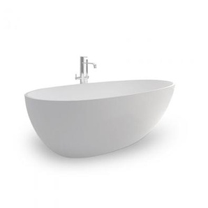 SENSAE – ISLAND BATHTUB – Moderne ovale Badewanne – gemütlich und komfortabel – Solid Surface – Mattweiß – 76 x 145 x 56 cm