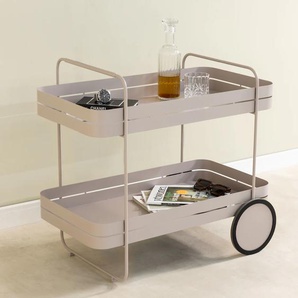 Servierwagen SPINDER DESIGN GIN & TROLLY Rollwagen Gr. B/H/T: 42cm x 69,3cm x 74cm, grau (silky taupe/silky taupe) Servierwagen aus Stahl mit Gummirädern