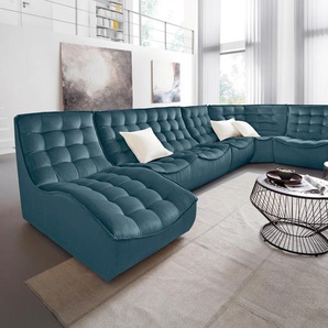 Sessel CALIA ITALIA Banjo, Designsessel mit erstklassigem Sitzkomfort, als Einzelelement Gr. Luxus-Microfaser Selfie, B/H/T: 81cm x 88cm x 102cm, blau (blu) Polstersessel Sessel oder als Modulsofa mit den passenden Elementen kombinierbar