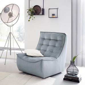 Sessel CALIA ITALIA Banjo, Designsessel mit erstklassigem Sitzkomfort, als Einzelelement Gr. Luxus-Microfaser Selfie, B/H/T: 81cm x 88cm x 102cm, grau (grigio) Polstersessel Sessel oder als Modulsofa mit den passenden Elementen kombinierbar