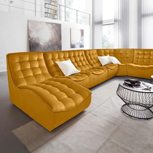 Sessel CALIA ITALIA Banjo, Designsessel mit erstklassigem Sitzkomfort, als Einzelelement Gr. Luxus-Microfaser Selfie, B/H/T: 81cm x 88cm x 102cm, orange (becco doca) Polstersessel Sessel oder als Modulsofa mit den passenden Elementen kombinierbar