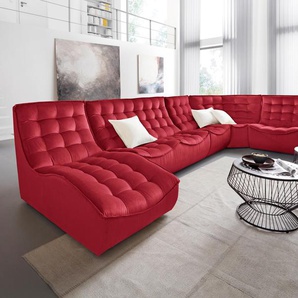 Sessel CALIA ITALIA Banjo, Designsessel mit erstklassigem Sitzkomfort, als Einzelelement Gr. Luxus-Microfaser Selfie, B/H/T: 81cm x 88cm x 102cm, rot (rosso) Polstersessel Sessel oder als Modulsofa mit den passenden Elementen kombinierbar