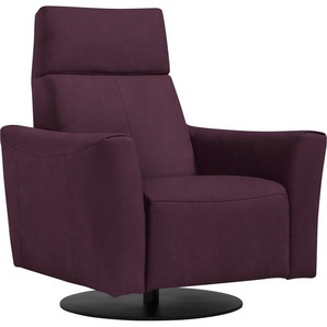 Sessel EGOITALIANO Blues Designsessel, Loungesessel Gr. Lu x us-Microfaser, Drehfunktion, B/H/T: 84 cm x 105 cm x 90 cm, lila (plum) Einzelsessel Drehsessel drehbar, inkl. manuelle Relaxfunktion durch Push-Back-Mechanismus