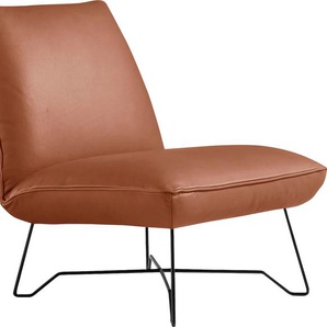 Sessel EGOITALIANO Lia Loungesessel, elegant und stylisch, toller Sitzkomfort Gr. Leder BULL, B/H/T: 62cm x 73cm x 79cm, rot (brick) Einzelsessel extravaganter Designsessel, Solitärsessel