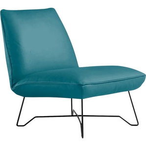 Sessel EGOITALIANO Lia Loungesessel, elegant und stylisch, toller Sitzkomfort Gr. Leder CAREZZA, B/H/T: 62cm x 73cm x 79cm, blau (türkis) Einzelsessel extravaganter Designsessel, Solitärsessel