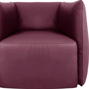 Sessel EGOITALIANO Ludo Loungesessel, Designsessel, Clubsessel Gr. Leder NUVOLE, B/H/T: 80 cm x 68 cm x 80 cm, lila (violett) Einzelsessel