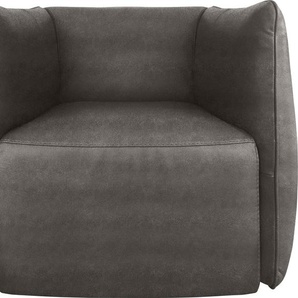 Sessel EGOITALIANO Ludo Loungesessel, Designsessel, Clubsessel Gr. Lu x us-Microfaser Lederoptik, B/H/T: 80 cm x 68 cm x 80 cm, grau (smoke) Einzelsessel