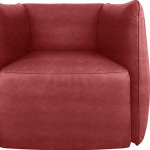 Sessel EGOITALIANO Ludo Loungesessel, Designsessel, Clubsessel Gr. Lu x us-Microfaser Lederoptik, B/H/T: 80 cm x 68 cm x 80 cm, rot (marsala) Einzelsessel