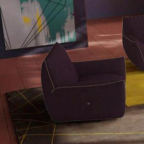Sessel EGOITALIANO Yuki, extravagantes Design und höchster Sitzkomfort, tolle Details Gr. Microfaser, B/H/T: 94 cm x 85 cm x 90 cm, rot (rubino, grau) Einzelsessel Lounge-Sessel Loungesessel mit bioelasatische MIcrofaser BOUNCE bezogen