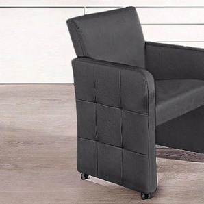 Sessel EXXPO - SOFA FASHION Barista, Loungesessel Gr. Luxus-Microfaser, Sessel, B/H/T: 61cm x 88cm x 70cm, grau (anthrazit) Esszimmersessel Sessel Breite 61 cm