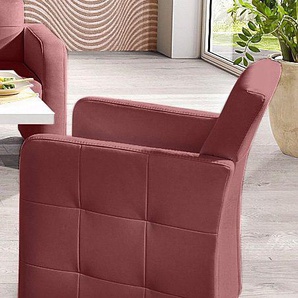 Sessel EXXPO - SOFA FASHION Barista, Loungesessel Gr. NaturLEDER, Sessel, B/H/T: 61cm x 88cm x 70cm, rot (bordeaux) Esszimmersessel Sessel Breite 61 cm