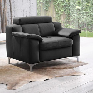 Sessel EXXPO - SOFA FASHION Florenz, Loungesessel, Relaxsessel Gr. Kunstleder SOFTLUX, B/H/T: 95 cm x 97 cm x 98 cm, schwarz Polstersessel Sessel