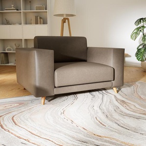 Sessel Graubraun - Eleganter Sessel: Hochwertige Qualität, einzigartiges Design - 128 x 75 x 98 cm, Individuell konfigurierbar