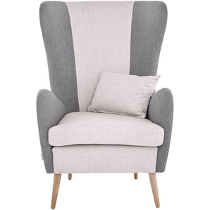 Sessel GUIDO MARIA KRETSCHMER HOME&LIVING Salla Bezug Bouclé oder Struktur fein, Ohrensessel Gr. Struktur fein, mit Hocker, B/H/T: 78 cm x 118 cm x 94 cm, beige (creme, grau) Ohrensessel mit Hocker ohne Einzelsessel wahlweise oder Hocker; großer Sessel: