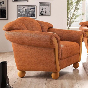 Sessel HOME AFFAIRE Milano, Loungesessel Gr. B/H/T: 102cm x 83cm x 81cm, orange (terrakotta)