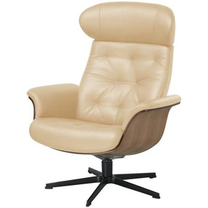 Sessel in Leder mit Knopfnaht Timeout ¦ creme ¦ Maße (cm): B: 80 H: 101 T: 81