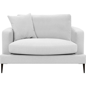 Sessel LEONIQUE Cozy Loungesessel Gr. Strukturstoff, B/H/T: 91cm x 80cm x 97cm, silberfarben (silber) Einzelsessel XXL-Sessel Sessel mit Metallbeinen und Zierkissen