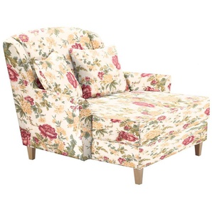 Sessel MAX WINZER Julia, Loungesessel Gr. Webstoff Baumwollmi, B/H/T: 132 cm x 100 cm x 104 cm, beige Polstersessel Sessel mit naturfarbenen Holzfüßen