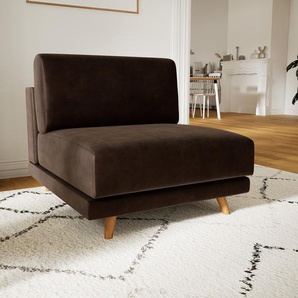 Sessel Samt Kaffeebraun - Eleganter Sessel: Hochwertige Qualität, einzigartiges Design - 80 x 75 x 98 cm, Individuell konfigurierbar