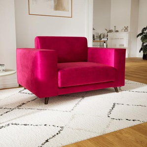 Sessel Samt Magentapink - Eleganter Sessel: Hochwertige Qualität, einzigartiges Design - 128 x 75 x 98 cm, Individuell konfigurierbar