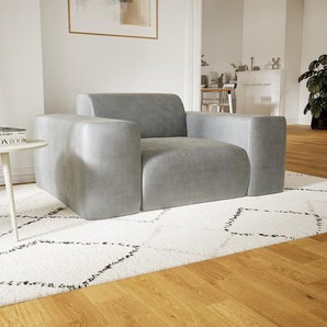 Sessel Samt Sandgrau - Eleganter Sessel: Hochwertige Qualität, einzigartiges Design - 141 x 72 x 107 cm, Individuell konfigurierbar