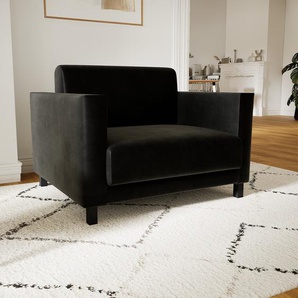 Sessel Samt Schwarz - Eleganter Sessel: Hochwertige Qualität, einzigartiges Design - 104 x 75 x 98 cm, Individuell konfigurierbar