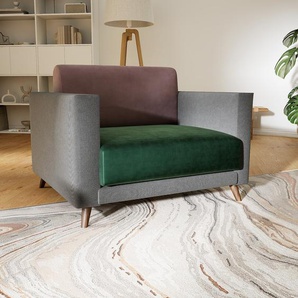 Sessel Samt Tannengrün - Eleganter Sessel: Hochwertige Qualität, einzigartiges Design - 105 x 75 x 98 cm, Individuell konfigurierbar