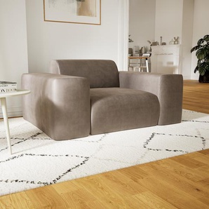 Sessel Samt Taupegrau - Eleganter Sessel: Hochwertige Qualität, einzigartiges Design - 141 x 72 x 107 cm, Individuell konfigurierbar
