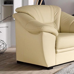 Sessel SIT & MORE Savona Gr. NaturLEDER, B/H/T: 103cm x 90cm x 90cm, beige (creme) inklusive Federkern