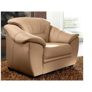 Sessel SIT & MORE Savona Gr. NaturLEDER, B/H/T: 103cm x 90cm x 90cm, braun (cappuccino) NaturLEDER, inklusive komfortablem Federkern