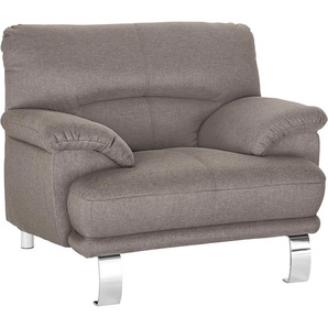 Sessel TRENDMANUFAKTUR Cecilia II, Loungesessel in italienischem Design Gr. Struktur fein, B/H/T: 112cm x 87cm x 89cm, braun (tan) breite und bequeme Armlehnen