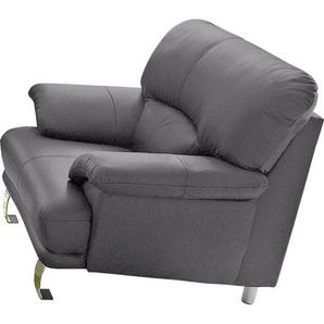 Sessel TRENDMANUFAKTUR Cecilia, Loungesessel im italienischen Design, hoher Sitzkomfort Gr. Microfaser PRIMABELLE, B/H/T: 112cm x 87cm x 89cm, grau (anthrazit) Einzelsessel Ledersessel Lounge-Sessel Sessel bequeme Armlehnen und Rückenverarbeitung,