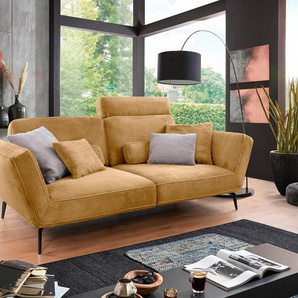 set one by Musterring Big-Sofa SO 4500 Mega-Sofa, mega bequem, Cord Bezug, Füße in zwei Farben, wahlweise mit Kopftütze, Breite 260cm