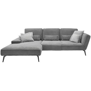 SetOne by Musterring Ecksofa, Grau, Textil, 3-Sitzer, Ottomane links, L-Form, 304x205 cm, Typenauswahl, Fußauswahl, planbar, Sitzqualitäten, seitenverkehrt erhältlich, Hocker Rücken echt, Wohnzimmer, Sofas & Couches, Wohnlandschaften, Ecksofas