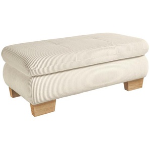 SetOne by Musterring Hocker, Creme, Textil, Buche, furniert, massiv, rechteckig, 129x49x64 cm, Fußauswahl, Stoffauswahl, Stauraum, Wohnzimmer, Hocker, Sitzhocker