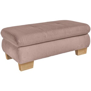 SetOne by Musterring Hocker, Rosa, Textil, Buche, furniert, massiv, rechteckig, 129x49x64 cm, Fußauswahl, Stoffauswahl, Stauraum, Wohnzimmer, Hocker, Sitzhocker