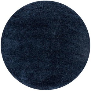 Xxxl Shaggy Flair Rugs, Blau, Dunkelblau, Textil, Uni, rund, Reach, AZO-frei, für Fußbodenheizung geeignet, in verschiedenen Größen erhältlich, schmutzabweisend, pflegeleicht, Teppiche & Böden, Teppiche, Hochflorteppiche & Shaggys