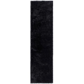 Xxxl Shaggy Flair Rugs, Schwarz, Textil, Uni, rechteckig, 60x230 cm, Reach, AZO-frei, Global Recycled Standard (Grs), für Fußbodenheizung geeignet, in verschiedenen Größen erhältlich, pflegeleicht, Teppiche & Böden, Teppiche, Hochflorteppiche & Shaggys