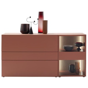 Sideboard Amaya, samtbeere/Eiche, inkl. inkl. Push to Open Funktion