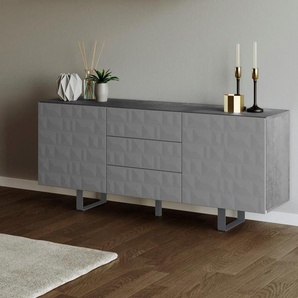 Sideboard DIVENTA Sideboards Gr. B/H/T: 165 cm x 67 cm x 45 cm, grau (beton grau) Sideboards Breite 165 cm