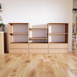 Sideboard Eiche - Designer-Sideboard: Schubladen in Eiche - Hochwertige Materialien - 226 x 117 x 47 cm, Individuell konfigurierbar