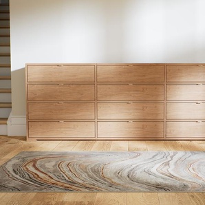 Sideboard Eiche - Designer-Sideboard: Schubladen in Eiche - Hochwertige Materialien - 226 x 81 x 34 cm, Individuell konfigurierbar