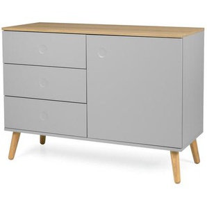 Xxxl Sideboard Dot, Grau, Eiche, Holzwerkstoff, 1 Fächer, 3 Schubladen, 109x79x43 cm, Typenauswahl, Beimöbel erhältlich, stehend, Wohnzimmer, Kommoden & Sideboards, Sideboards