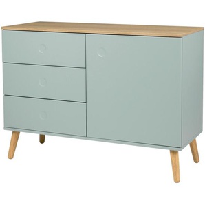 Xxxl Sideboard Dot, Eiche, Mintgrün, Holzwerkstoff, 1 Fächer, 3 Schubladen, 109x79x43 cm, Typenauswahl, Beimöbel erhältlich, stehend, in verschiedenen Größen erhältlich, Wohnzimmer, Kommoden & Sideboards, Sideboards