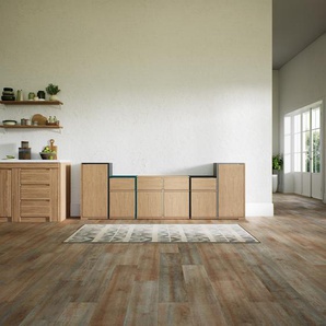 Sideboard Eiche - Sideboard: Schubladen in Eiche & Türen in Eiche - Hochwertige Materialien - 233 x 81 x 34 cm, konfigurierbar