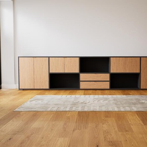 Sideboard Eiche - Sideboard: Schubladen in Eiche & Türen in Eiche - Hochwertige Materialien - 375 x 81 x 34 cm, konfigurierbar