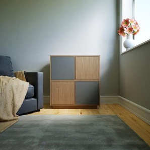 Kommode Eiche - Design-Lowboard: Türen in Eiche - Hochwertige Materialien - 79 x 85 x 34 cm, Selbst zusammenstellen