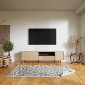 Lowboard Eiche - TV-Board: Schubladen in Eiche & Türen in Eiche - Hochwertige Materialien - 190 x 52 x 34 cm, Komplett anpassbar