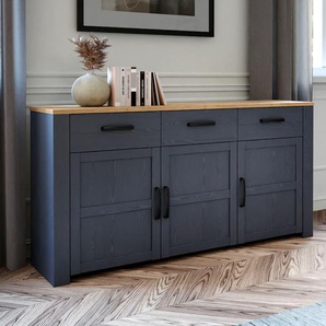 Sideboard FORTE Bohol Sideboards Gr. B/H/T: 166 cm x 87,2 cm x 42 cm, 3 St., blau (riviera oak, navy oak,, oak) Breite 166 cm