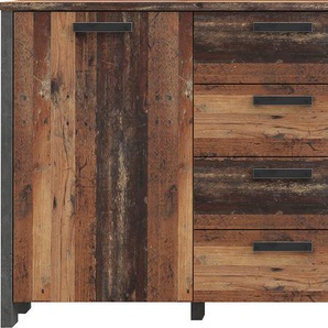 Sideboard FORTE Clif Sideboards Gr. B/H/T: 206,1cm x 86,3cm x 41,6cm, 4 St., grau (old wood vintage / betonoptik dunkel grau) Breite ca. 206 cm